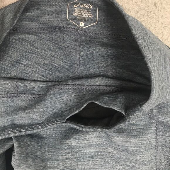 Asics Running Leggings Womens Size Large Blue Capri Compression Gym Training - Picture 2 of 8